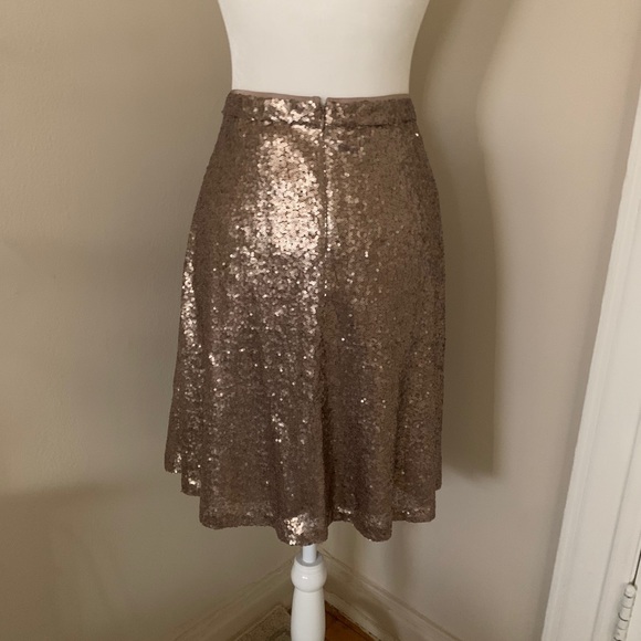 Copper rose gold ann Taylor sequin a line skirt - Picture 4 of 8
